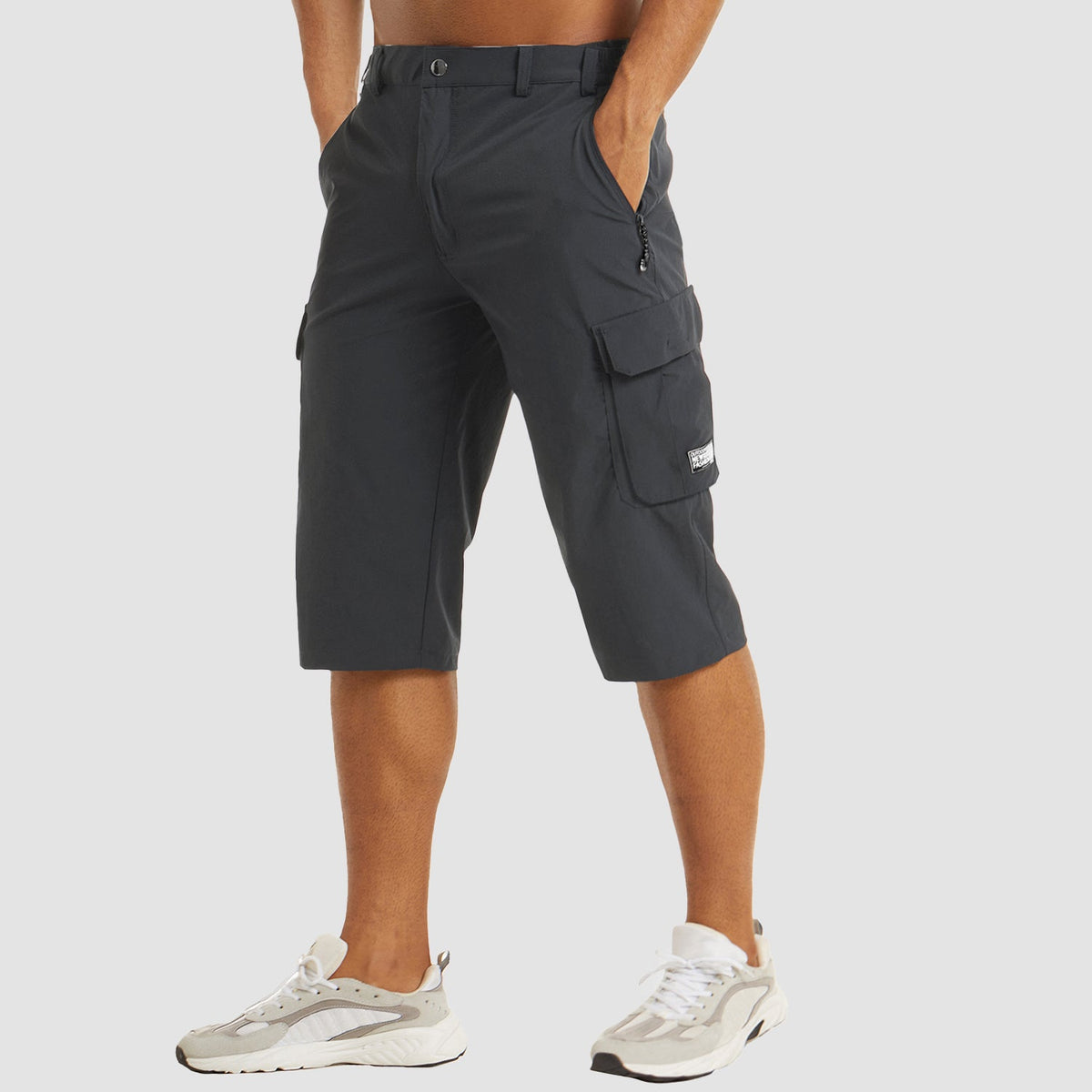 Men's 3/4 Hiking Capri Pants - Quick Dry Below Knee Shorts with 5 Pockets