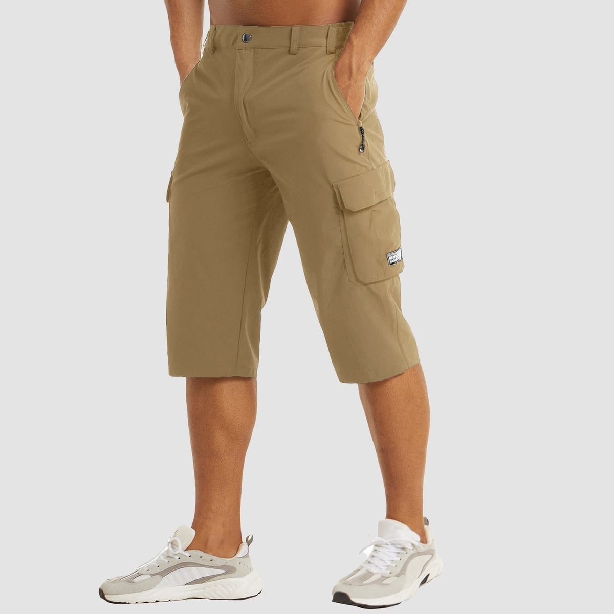 Men's 3/4 Hiking Capri Pants - Quick Dry Below Knee Shorts with 5 Pockets