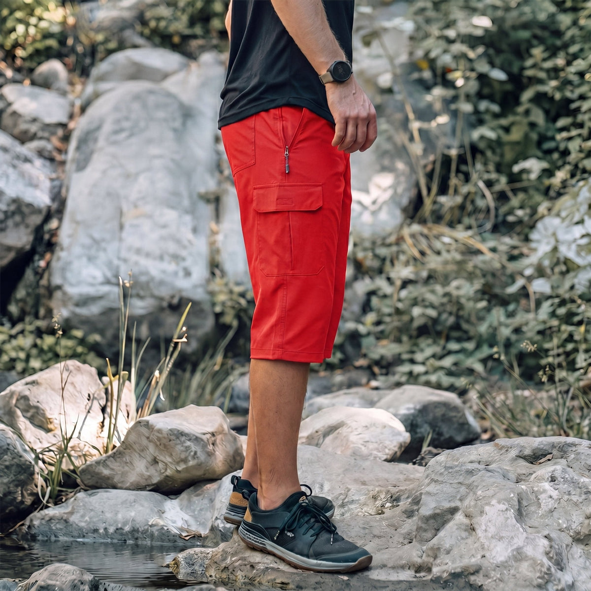 Men's 3/4 Hiking Capri Pants - Quick Dry Below Knee Shorts with 5 Pockets