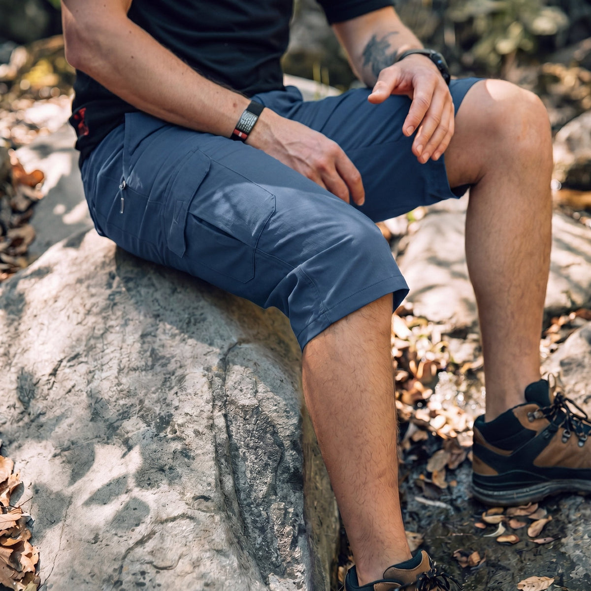 Men's 3/4 Hiking Capri Pants - Quick Dry Below Knee Shorts with 5 Pockets