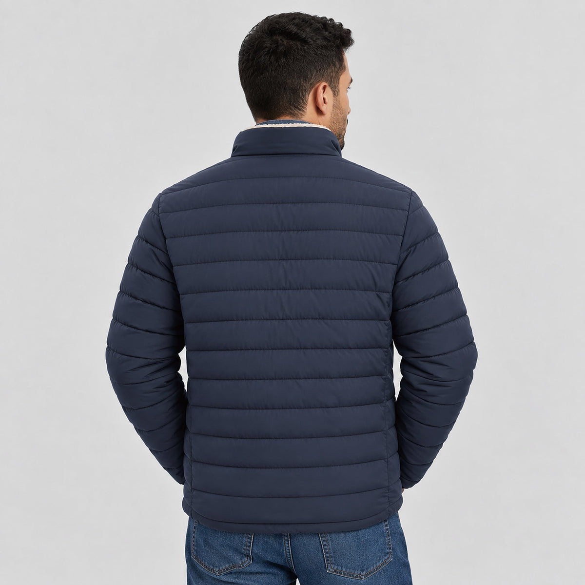 Men's Lightweight Puffer Jacket Sherpa Lined Warm Winter Coat