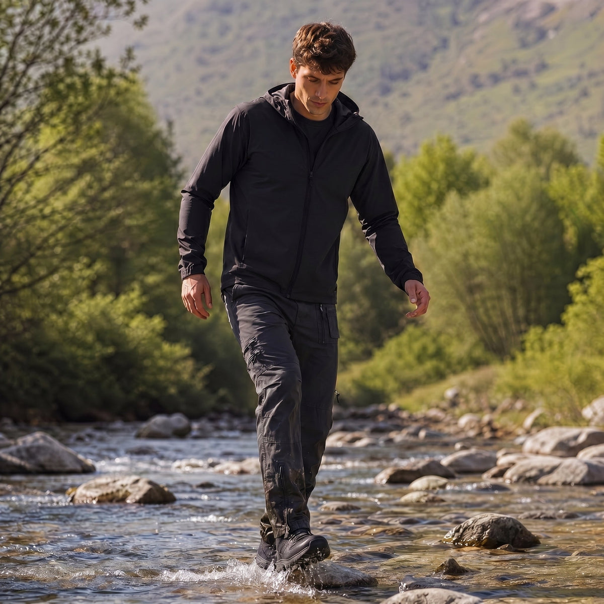 Men's Tactical Cargo Pants with 9 Pockets for Hiking