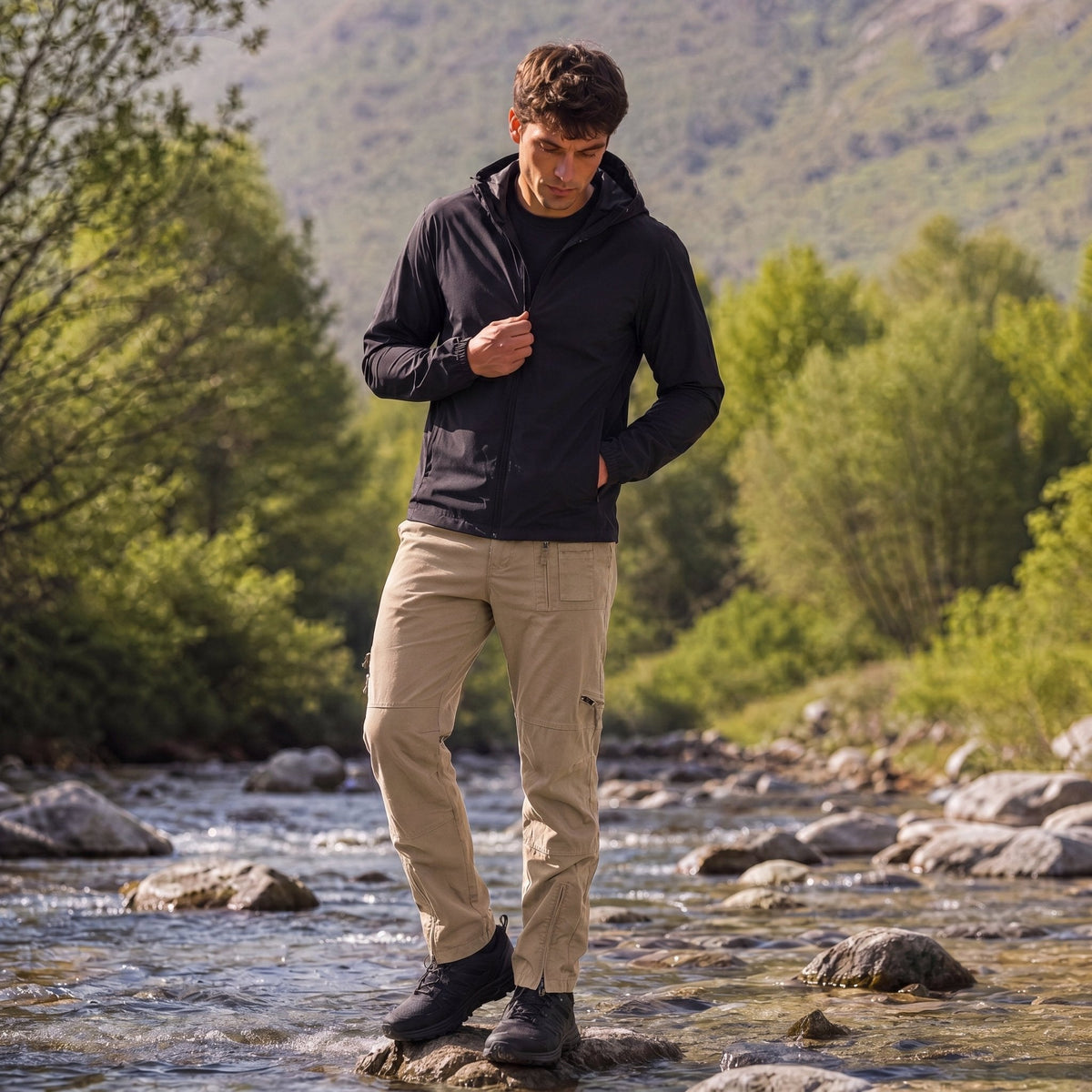 Men's Tactical Cargo Pants with 9 Pockets for Hiking