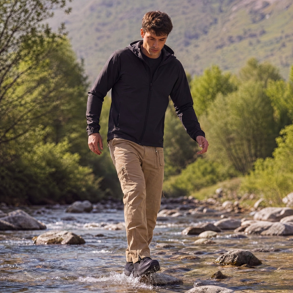 Men's Tactical Cargo Pants with 9 Pockets for Hiking