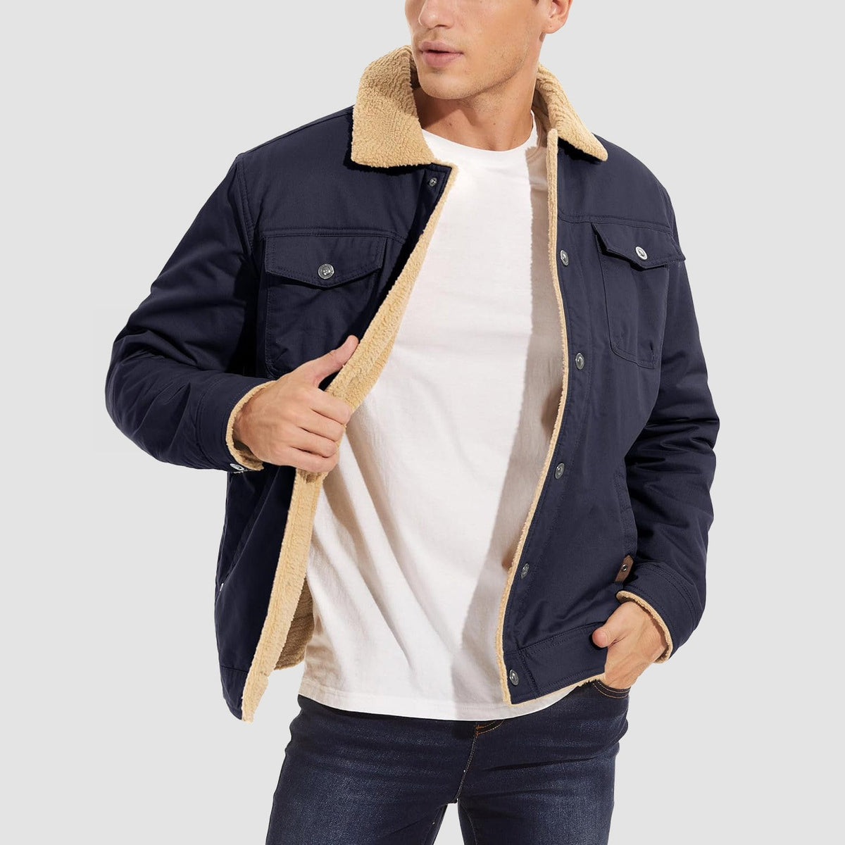 OAKEN Men’s Sherpa-Lined Jacket