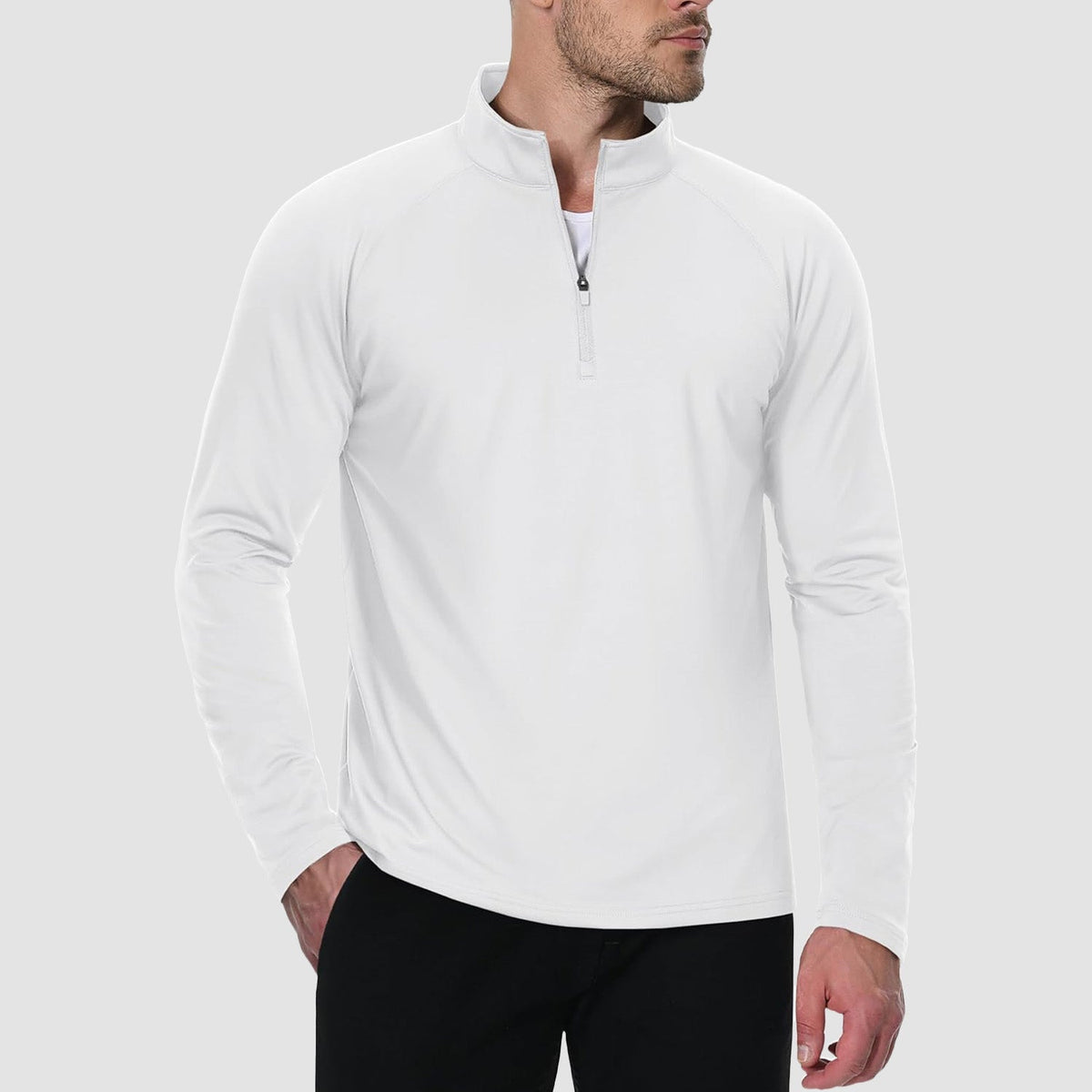 Men's Fleece-Lined Quarter Zip Pullover Sweatshirt