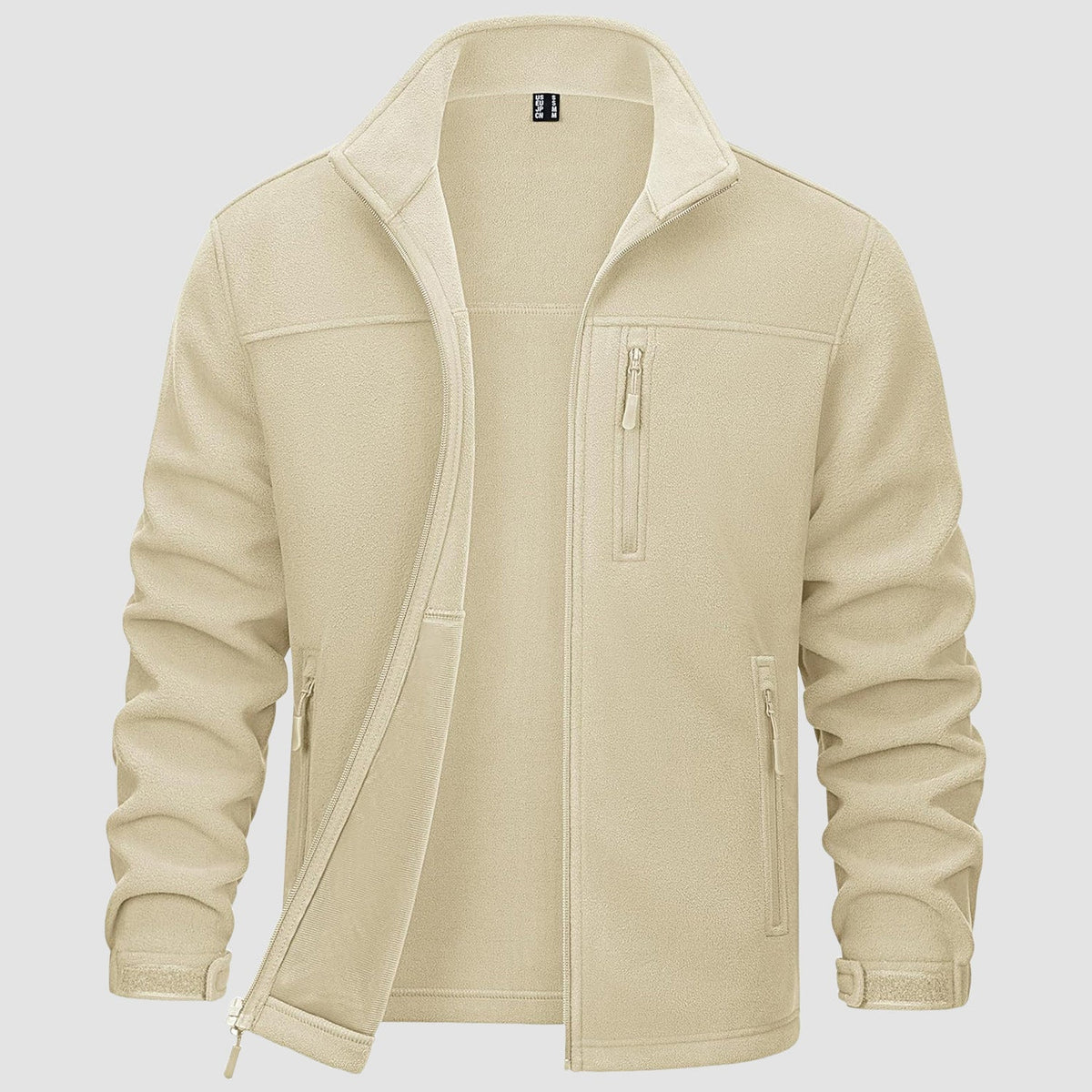 Men's Winter Fleece Jacket with 3 Pockets for Hiking & Outdoor