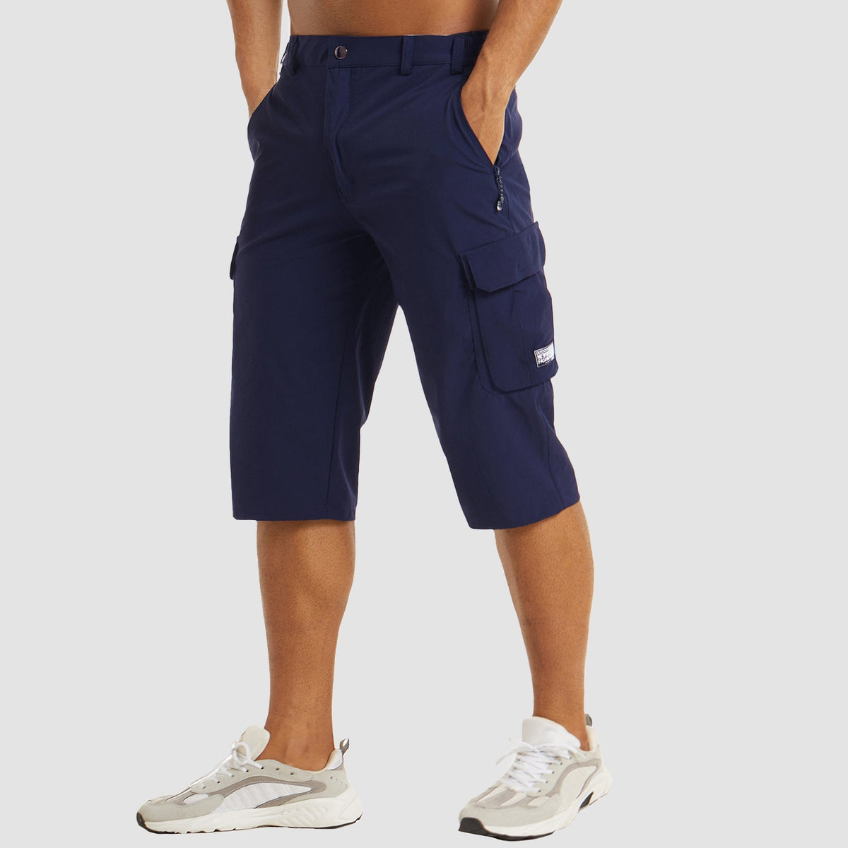 Men's 3/4 Hiking Capri Pants - Quick Dry Below Knee Shorts with 5 Pockets