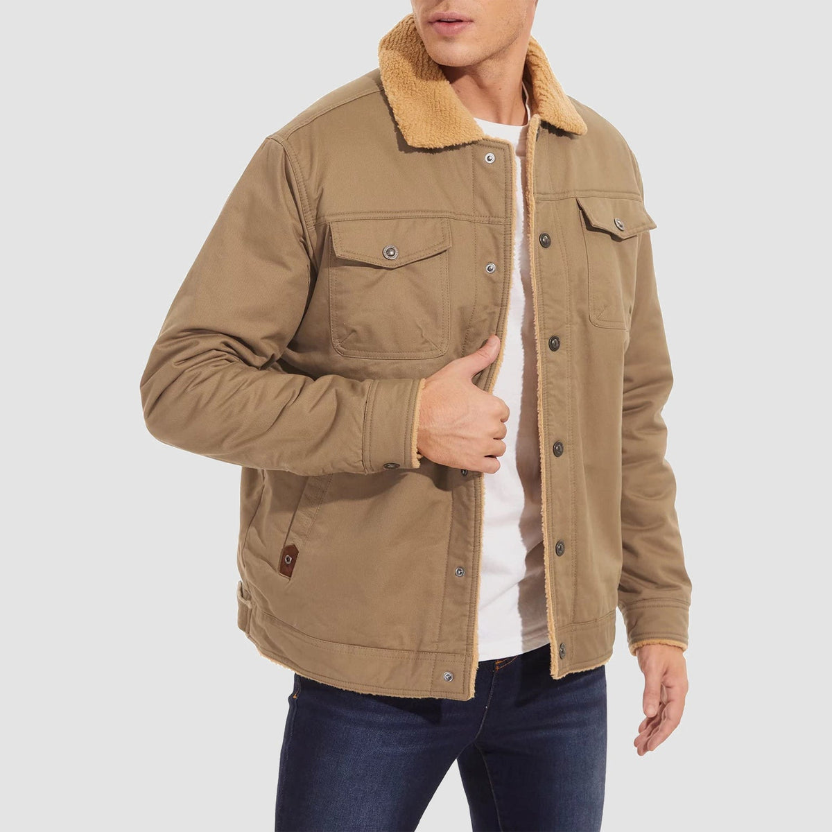 OAKEN Men’s Sherpa-Lined Jacket