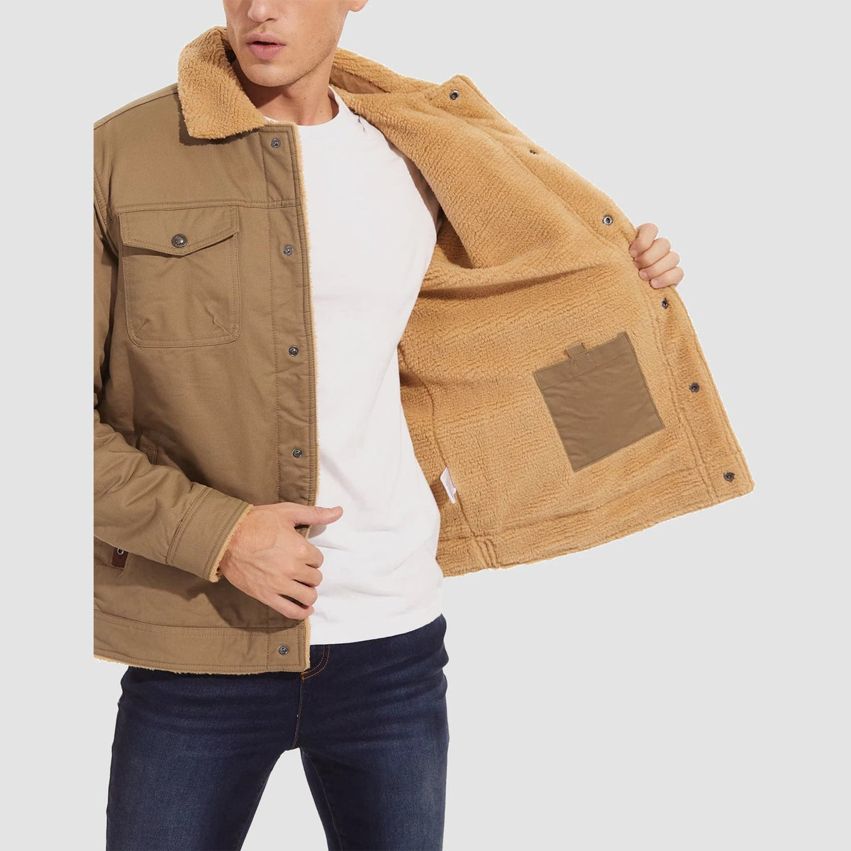 OAKEN Men’s Sherpa-Lined Jacket