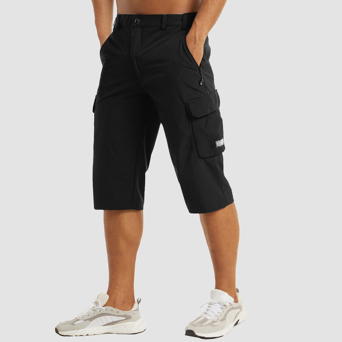 Men's 3/4 Hiking Capri Pants - Quick Dry Below Knee Shorts with 5 Pockets