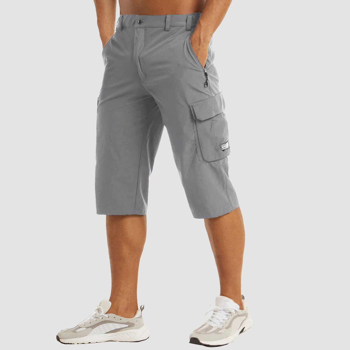 Men's 3/4 Hiking Capri Pants - Quick Dry Below Knee Shorts with 5 Pockets