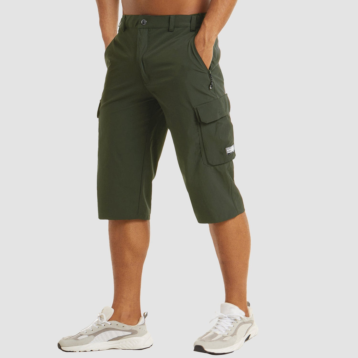 Men's 3/4 Hiking Capri Pants - Quick Dry Below Knee Shorts with 5 Pockets