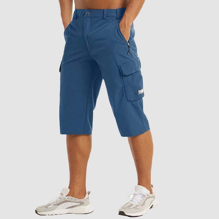 Men's 3/4 Hiking Capri Pants - Quick Dry Below Knee Shorts with 5 Pockets