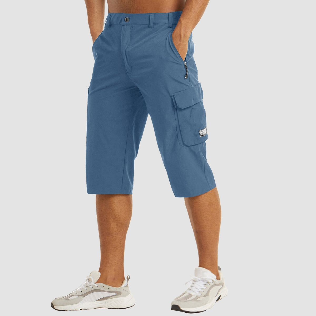 Men's 3/4 Hiking Capri Pants - Quick Dry Below Knee Shorts with 5 Pockets