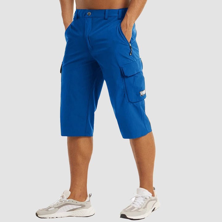 Men's 3/4 Hiking Capri Pants - Quick Dry Below Knee Shorts with 5 Pockets