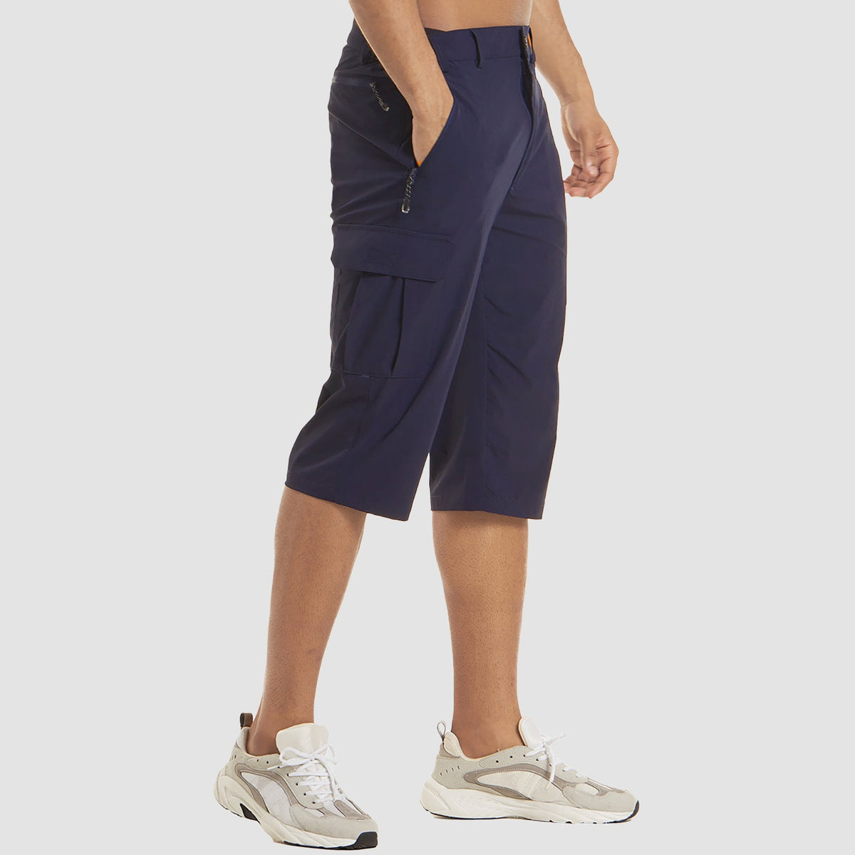 Men's 3/4 Hiking Capri Pants - Quick Dry Below Knee Shorts with 5 Pockets