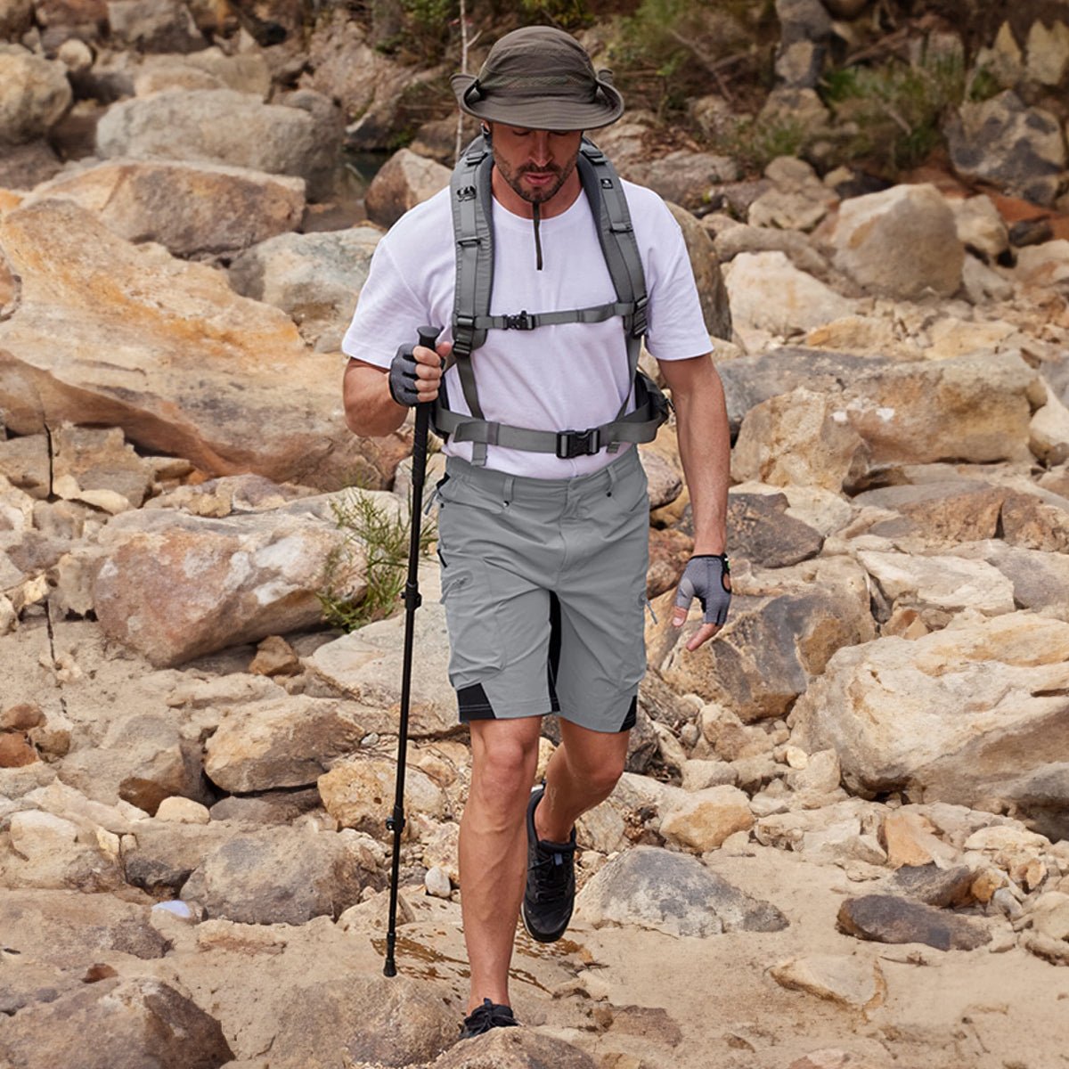 Men's Hiking Cargo Shorts - Water Resistant Quick Dry Golf Shorts