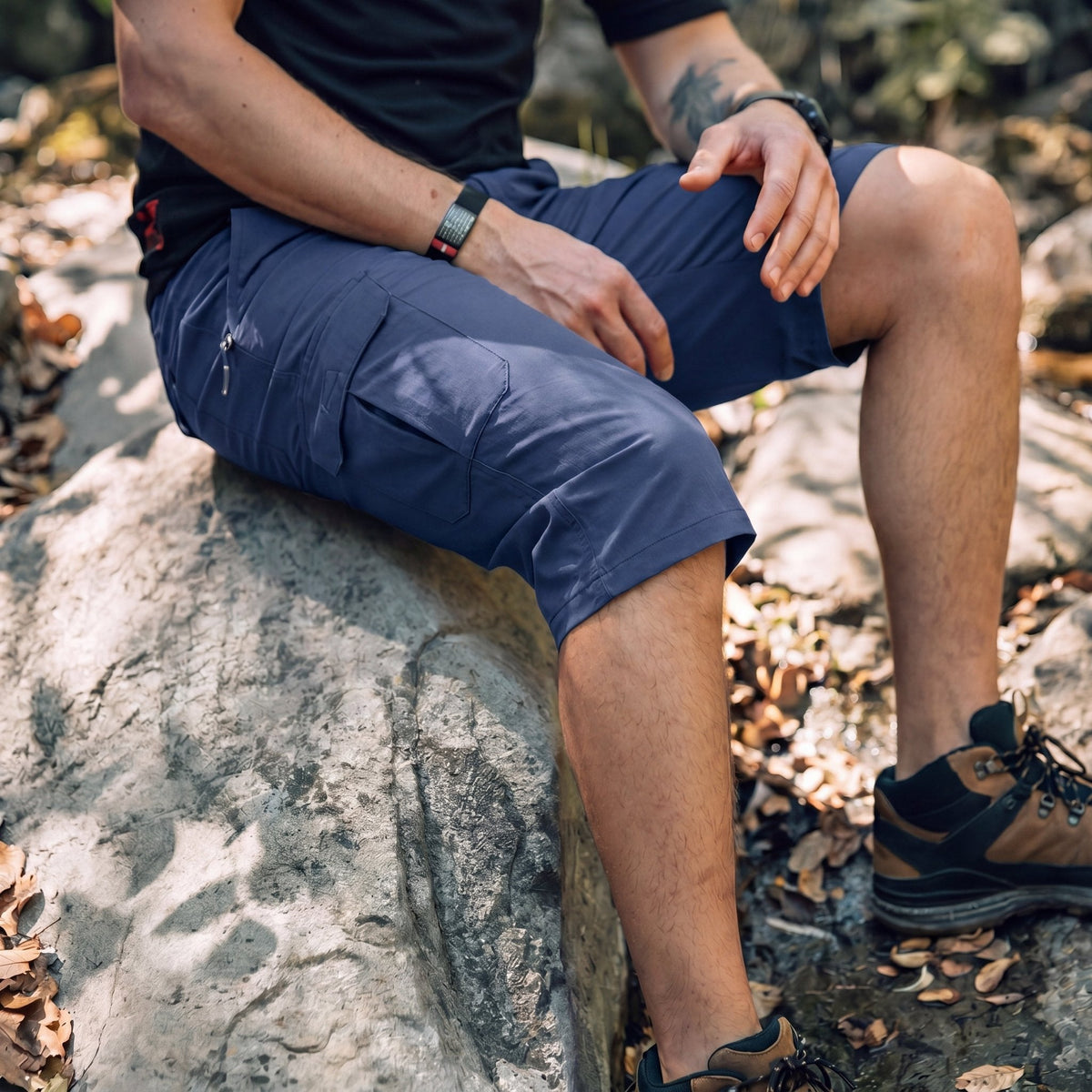 Men's 3/4 Hiking Capri Pants - Quick Dry Below Knee Shorts with 5 Pockets