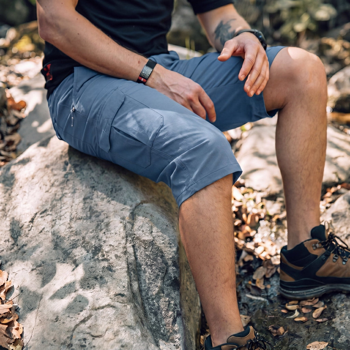 Men's 3/4 Hiking Capri Pants - Quick Dry Below Knee Shorts with 5 Pockets