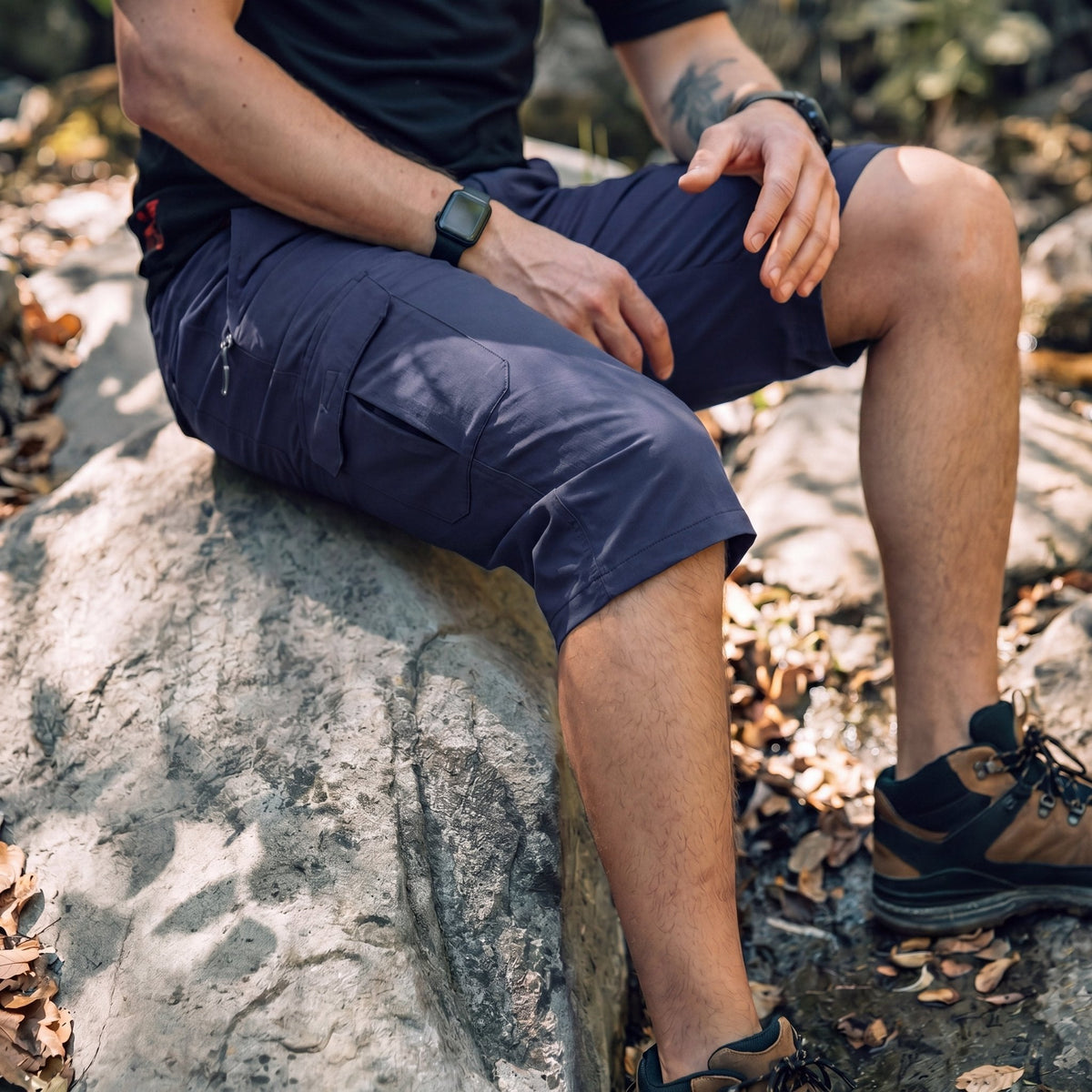 Men's 3/4 Hiking Capri Pants - Quick Dry Below Knee Shorts with 5 Pockets