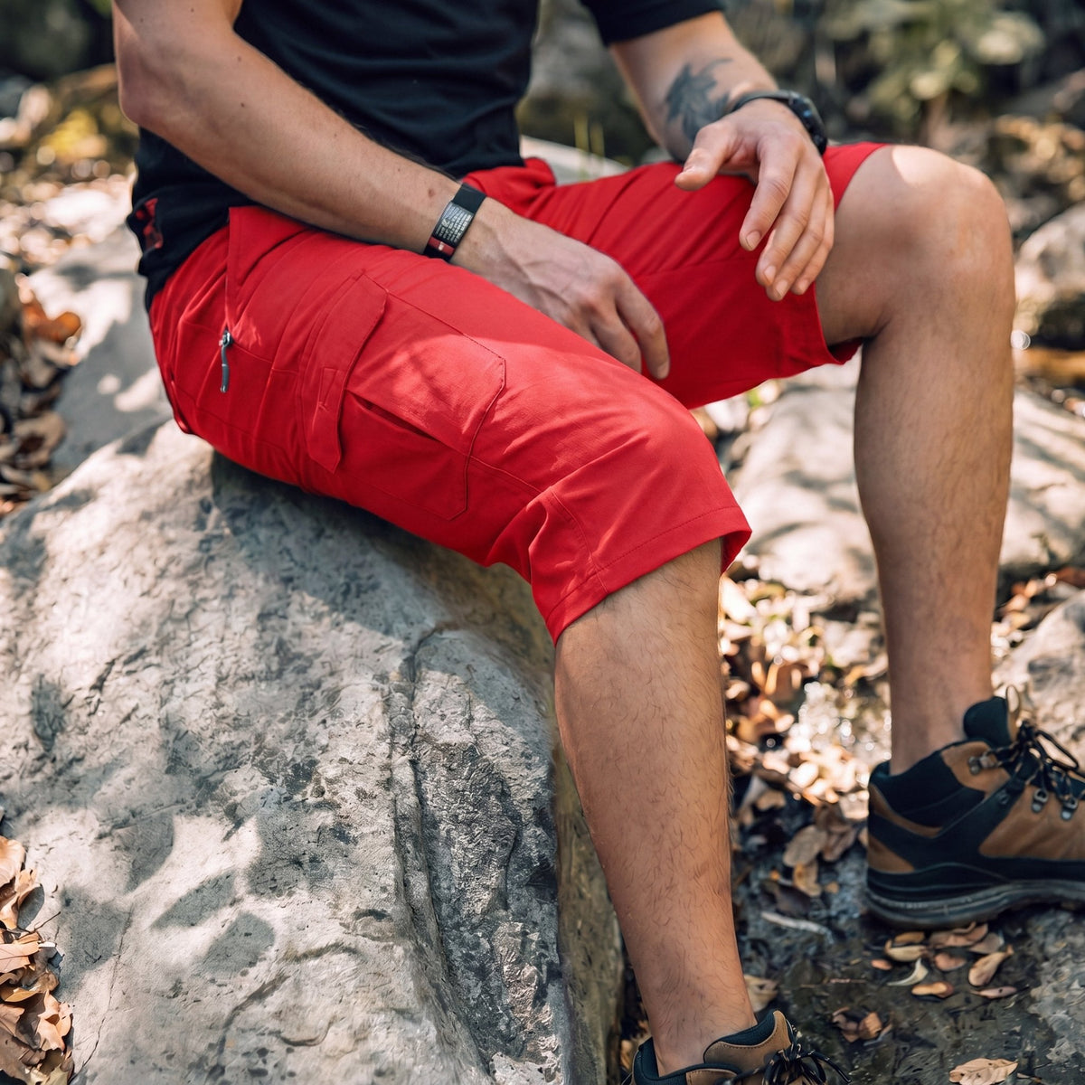 Men's 3/4 Hiking Capri Pants - Quick Dry Below Knee Shorts with 5 Pockets