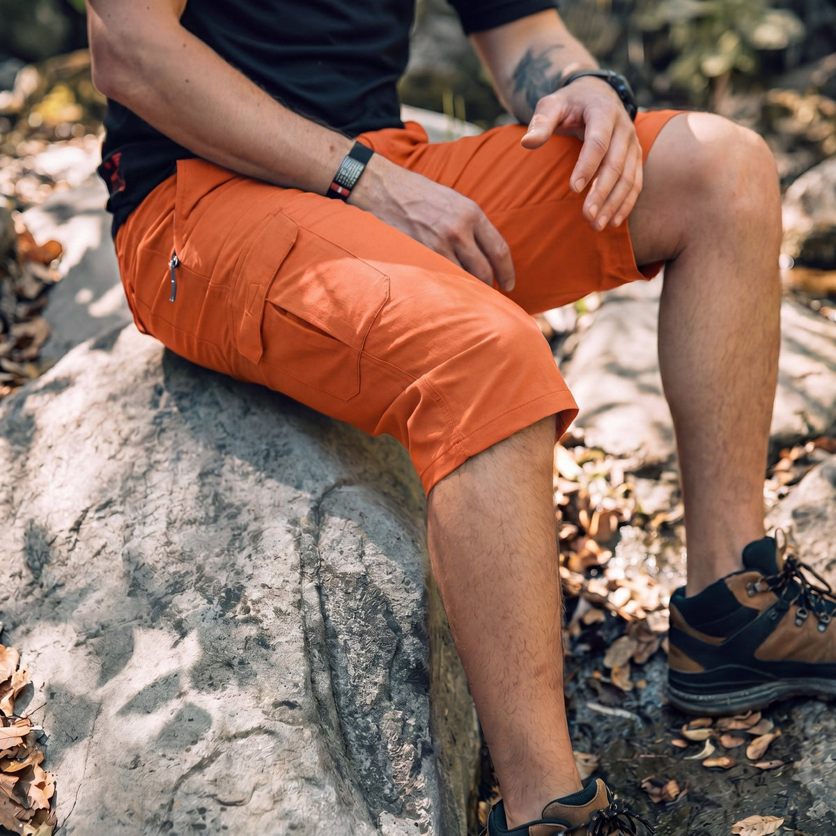 Men's 3/4 Hiking Capri Pants - Quick Dry Below Knee Shorts with 5 Pockets