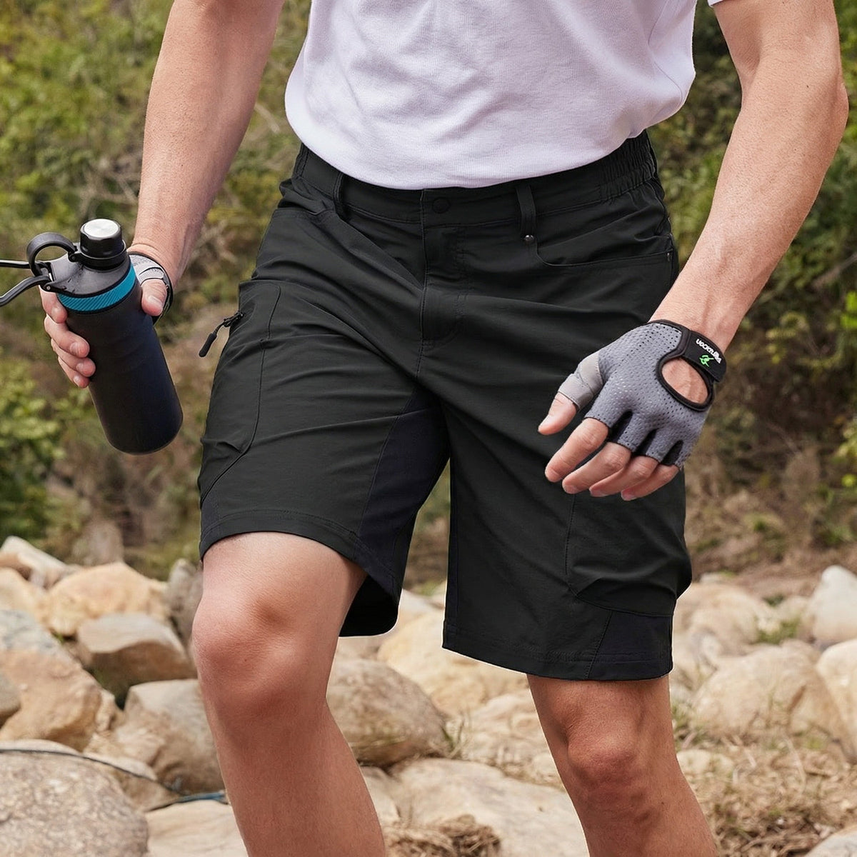Men's Hiking Cargo Shorts - Water Resistant Quick Dry Golf Shorts