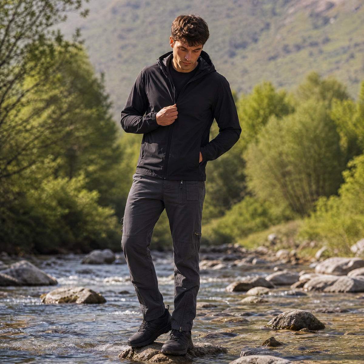 Men's Tactical Cargo Pants with 9 Pockets for Hiking