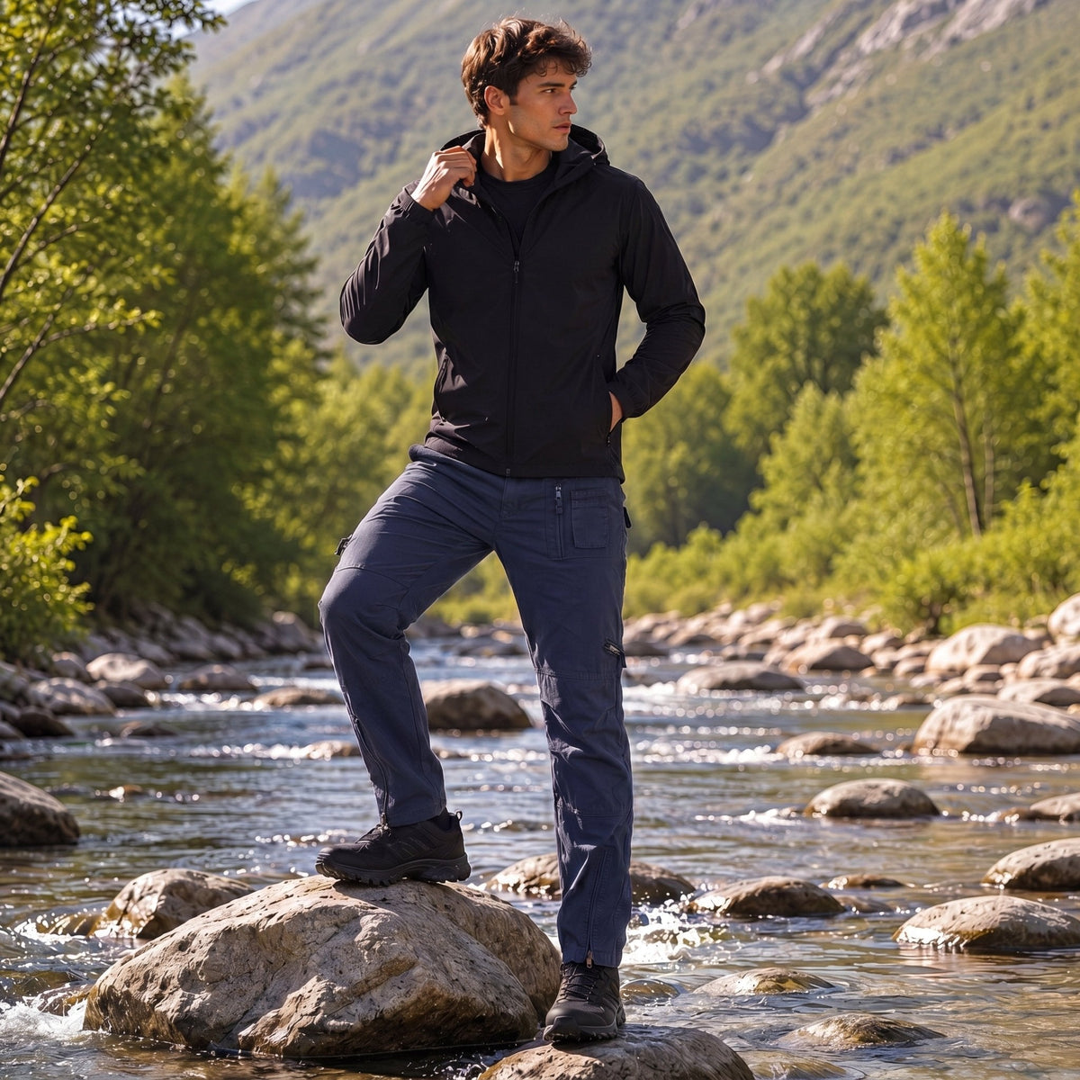 Men's Tactical Cargo Pants with 9 Pockets for Hiking