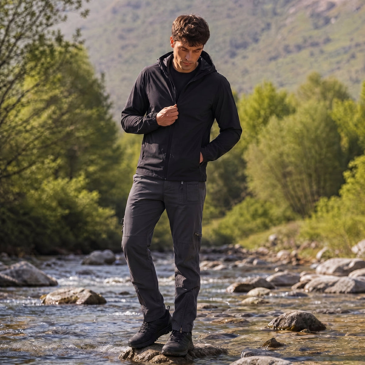 Men's Tactical Cargo Pants with 9 Pockets for Hiking