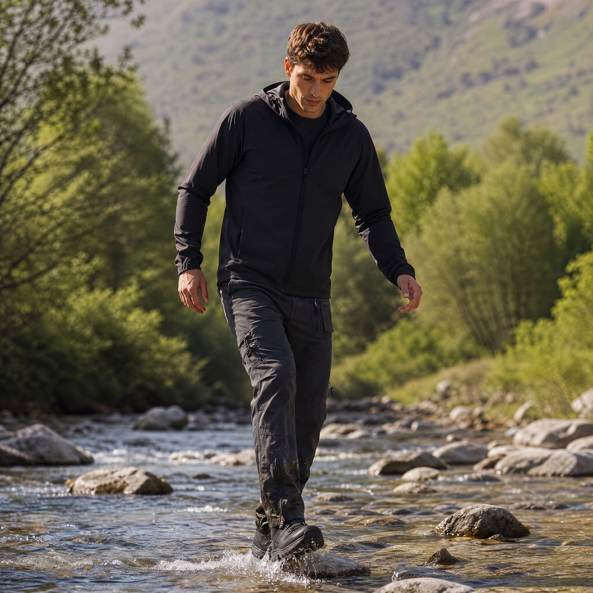 Men's Tactical Cargo Pants with 9 Pockets for Hiking