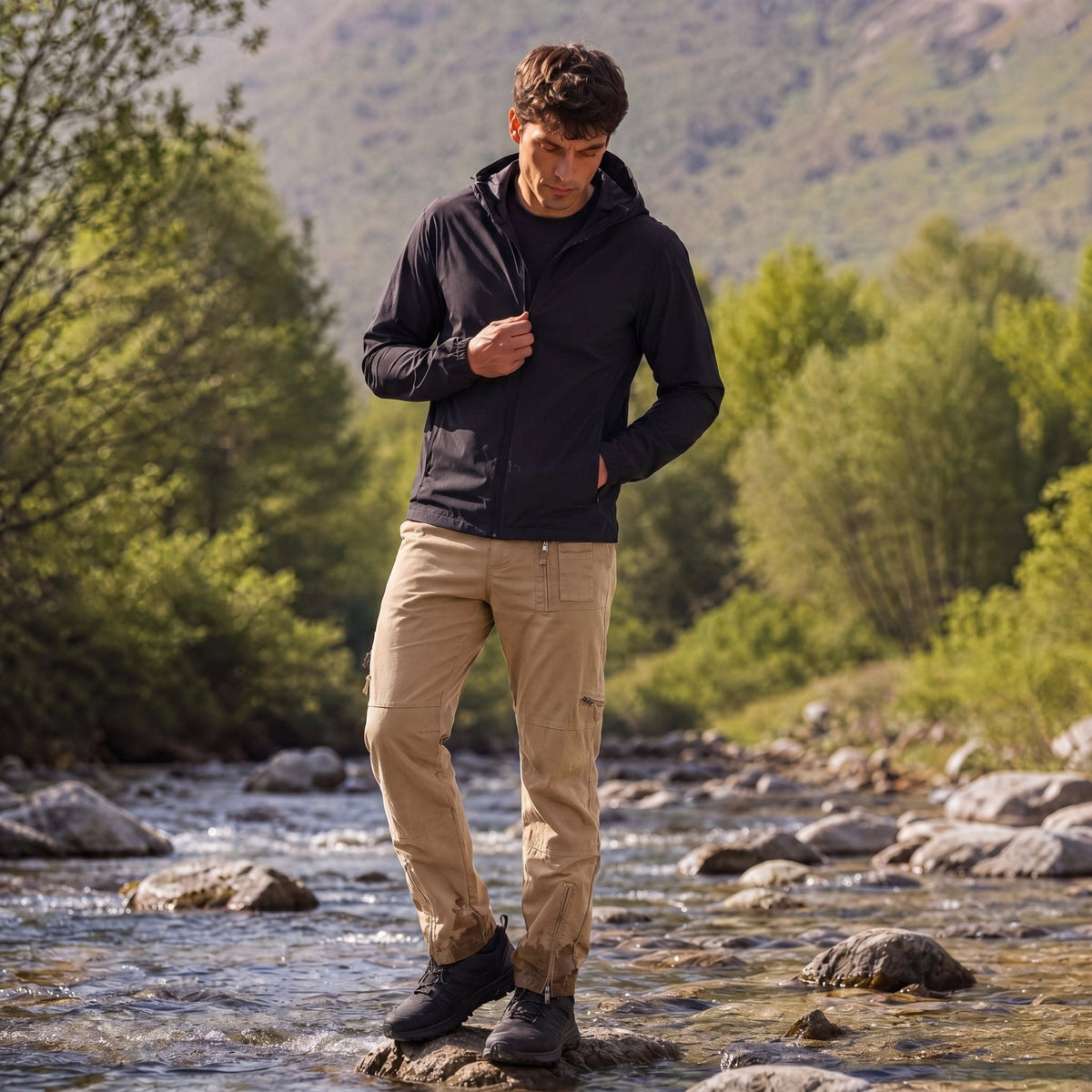 Men's Tactical Cargo Pants with 9 Pockets for Hiking