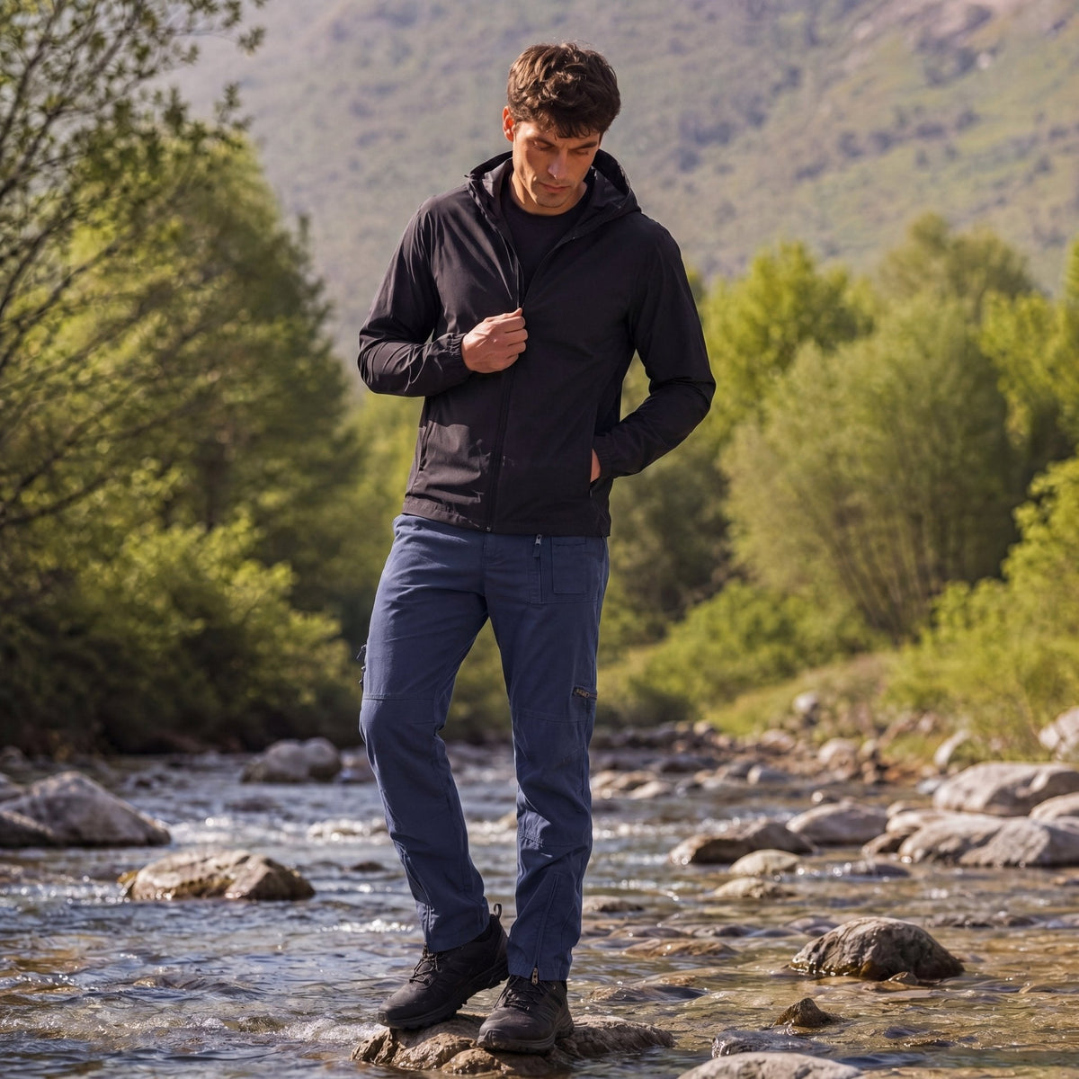 Men's Tactical Cargo Pants with 9 Pockets for Hiking