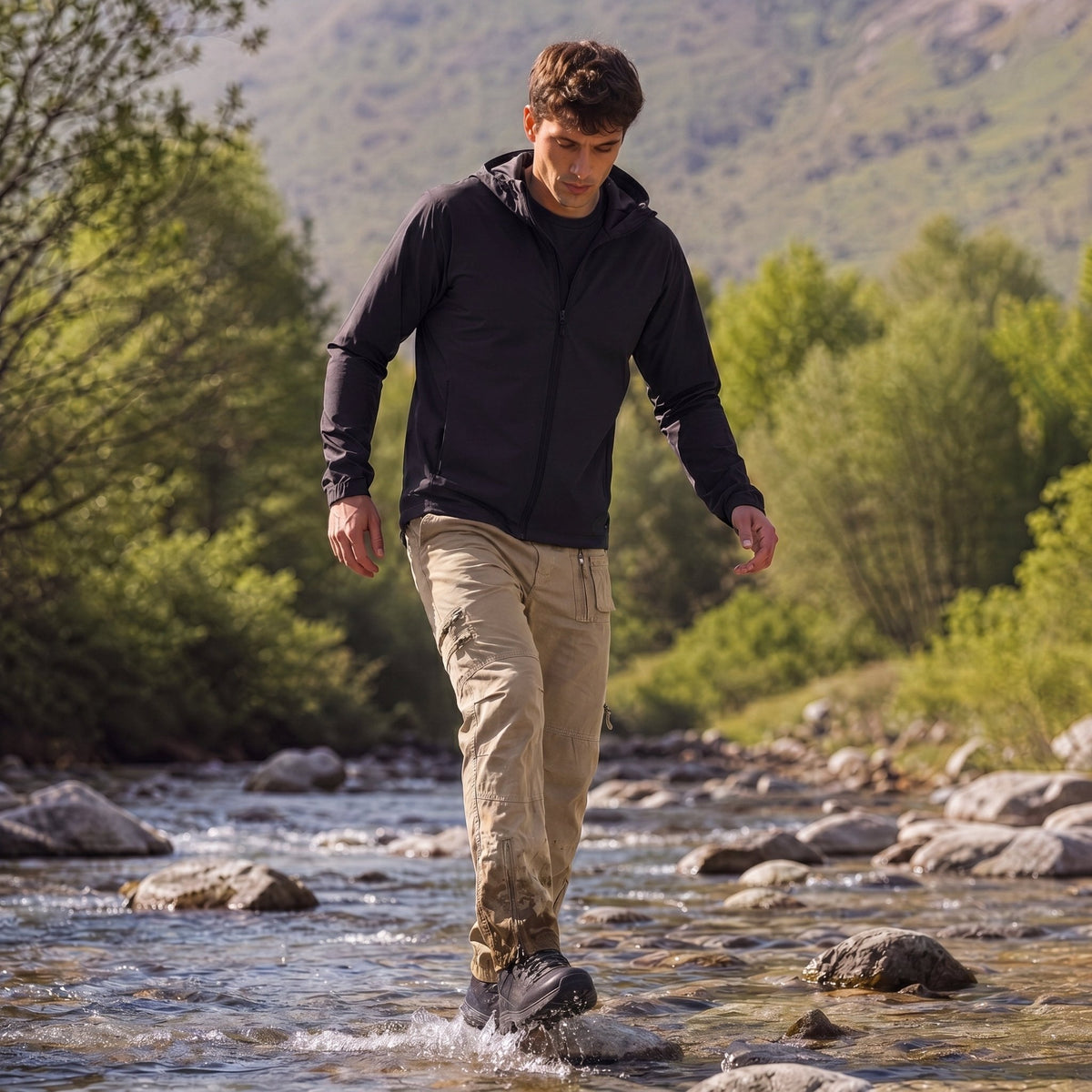Men's Tactical Cargo Pants with 9 Pockets for Hiking