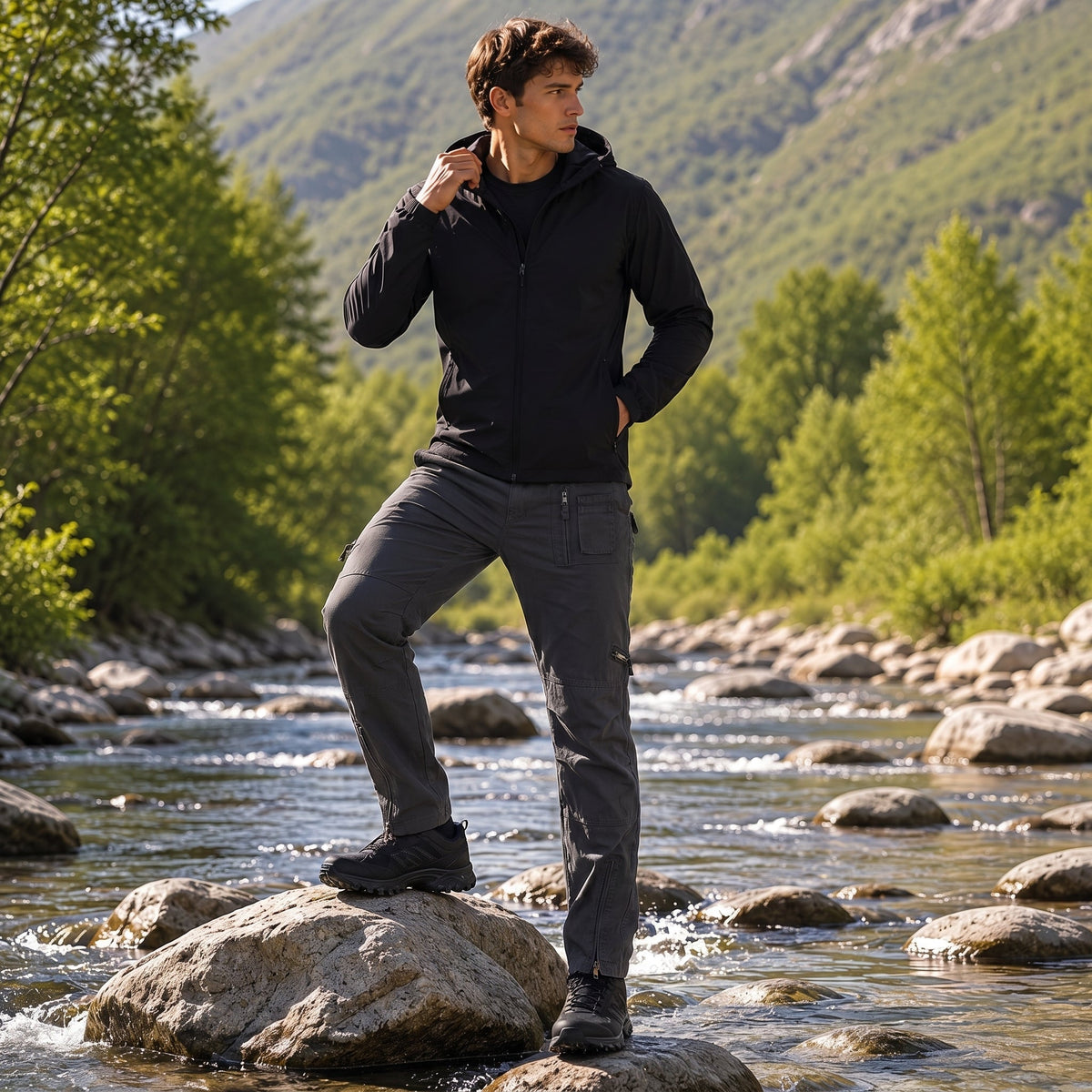 Men's Tactical Cargo Pants with 9 Pockets for Hiking