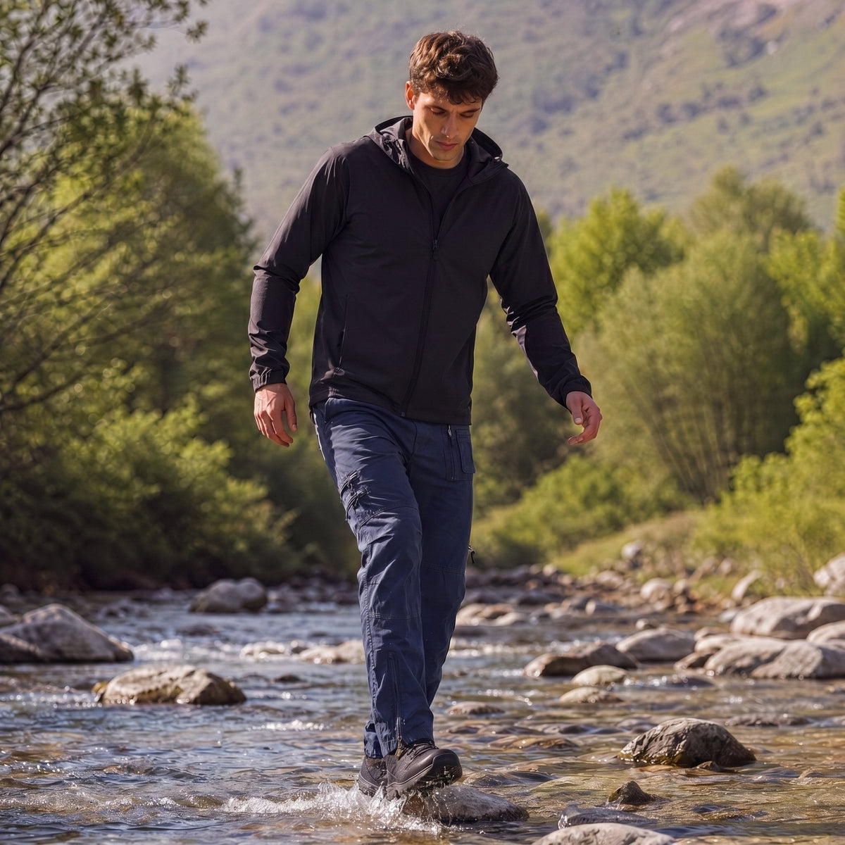 Men's Tactical Cargo Pants with 9 Pockets for Hiking