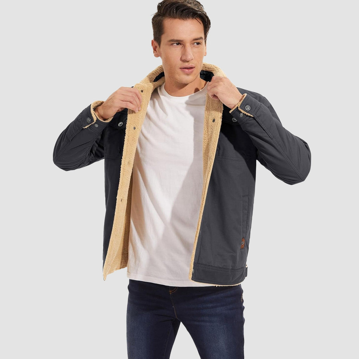 OAKEN Men’s Sherpa-Lined Jacket