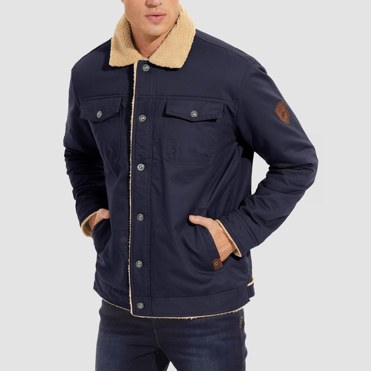 OAKEN Men’s Sherpa-Lined Jacket