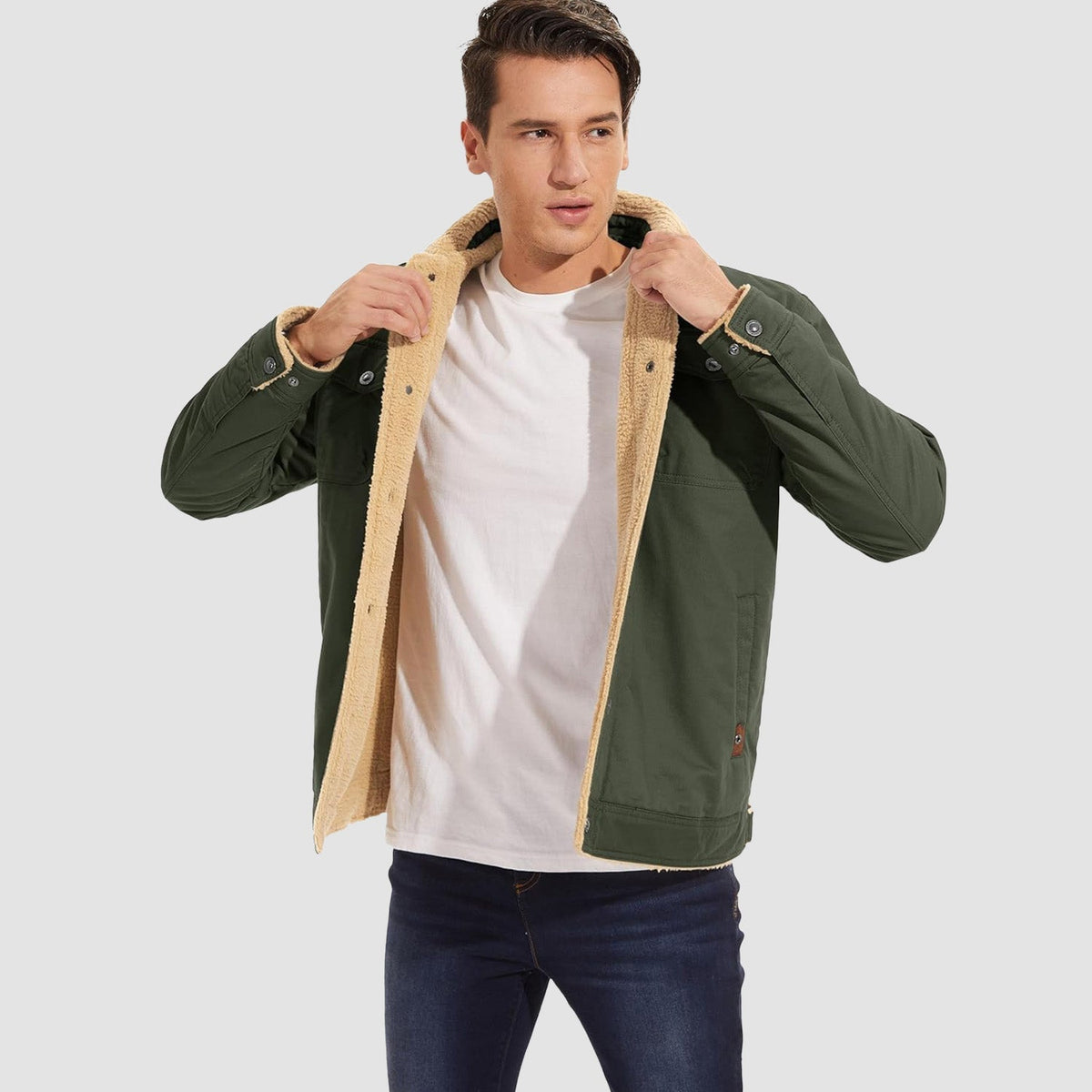 OAKEN Men’s Sherpa-Lined Jacket