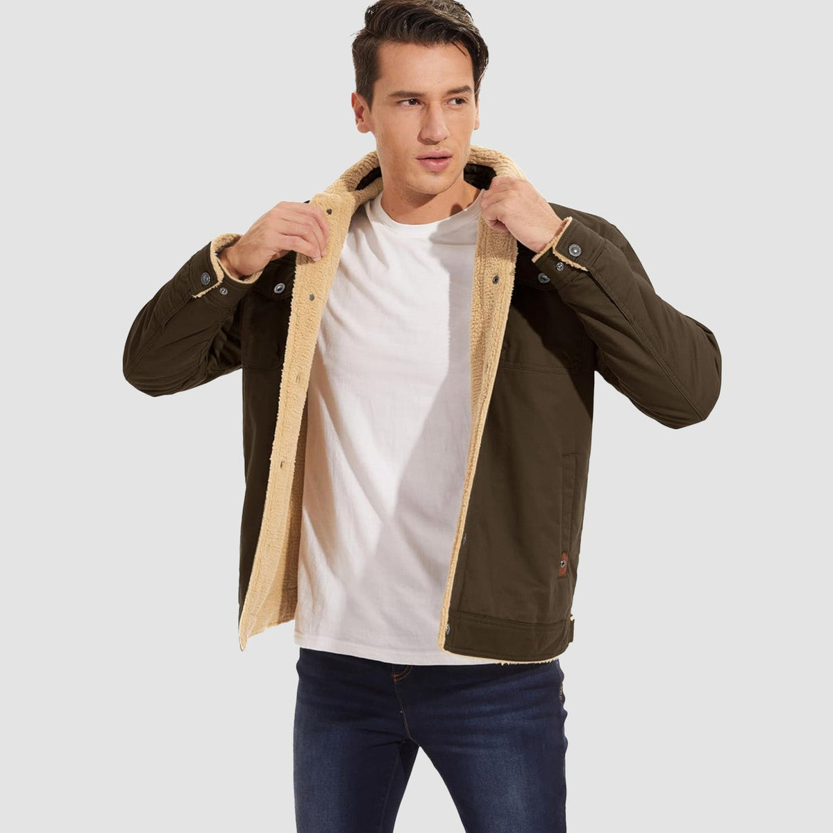 OAKEN Men’s Sherpa-Lined Jacket