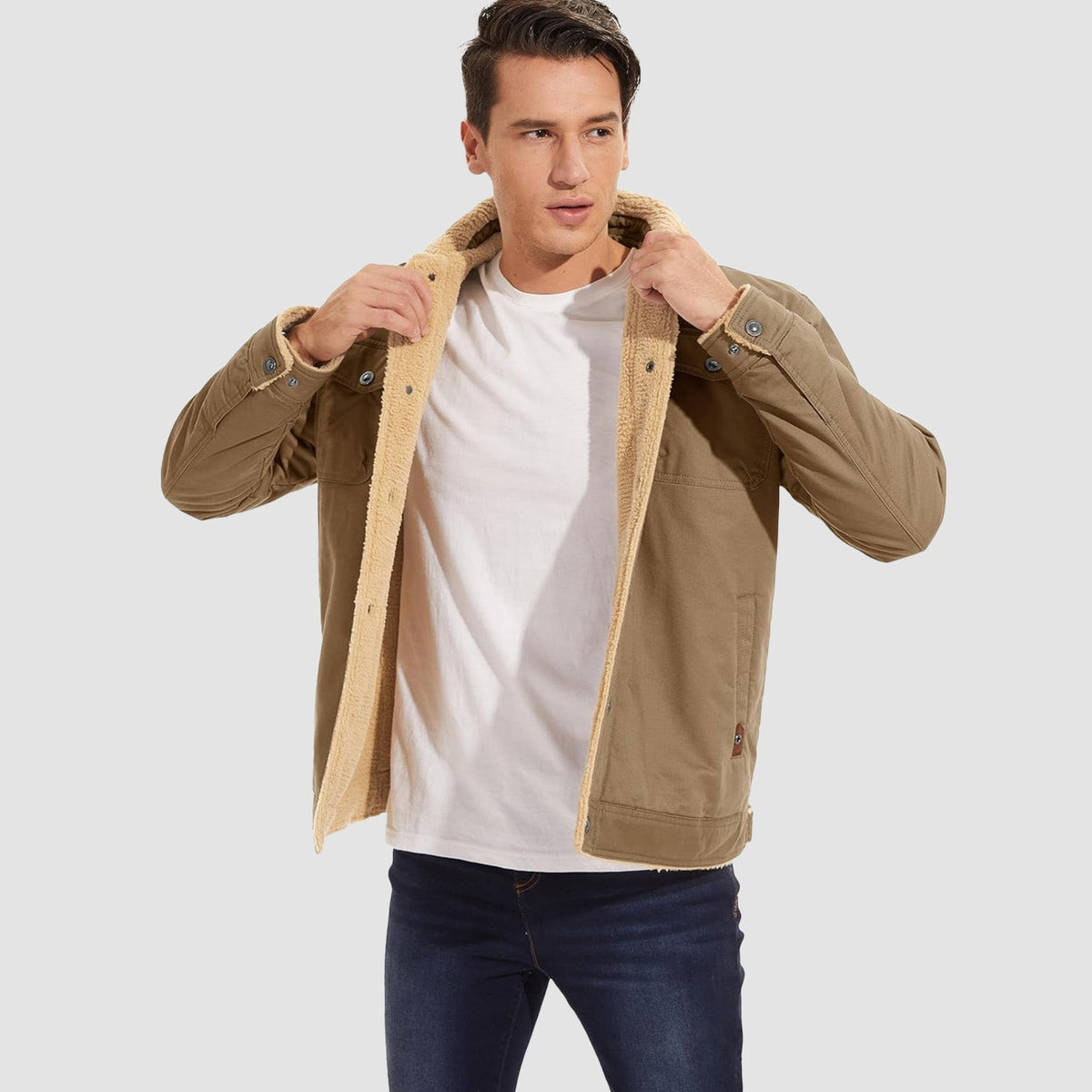 OAKEN Men’s Sherpa-Lined Jacket