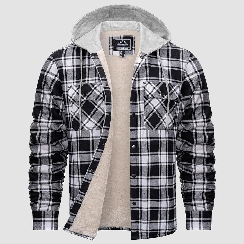 Men's Sherpa Lined Flannel Jacket | Plaid Winter Shacket