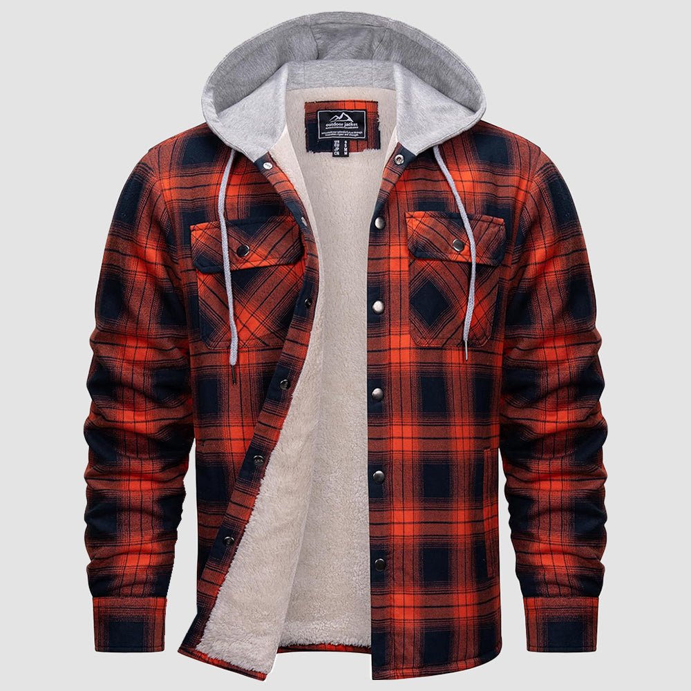 Men's Sherpa Lined Flannel Jacket | Plaid Winter Shacket