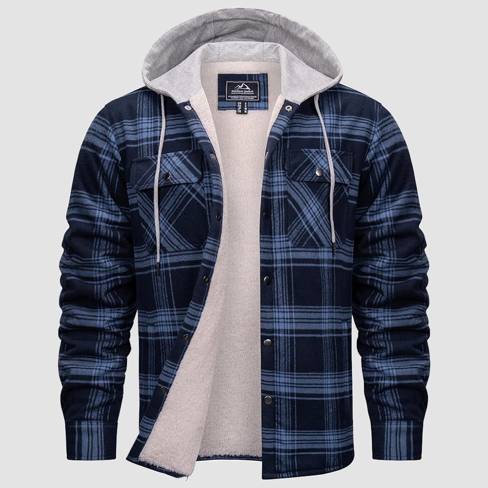 Men's Sherpa Lined Flannel Jacket | Plaid Winter Shacket